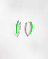 Green Enameled Sterling Silver Earrings