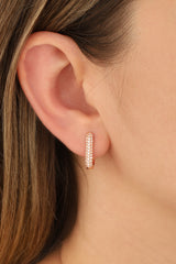 Double Side Stone Silver Earrings