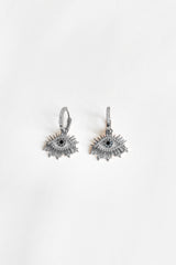 Colorful Eye Silver Earrings