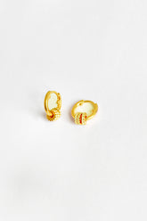 Gemstone Hoop Silver Hoop Earrings