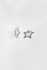 أقراط من الفضة الإسترلينية بتصميم نجمة مجوفة