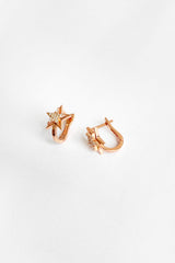 أقراط فضية على شكل نجمة حجرية بيضاء