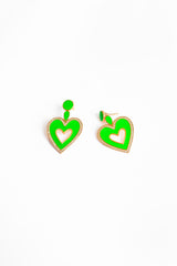 Colorful Enameled Heart Silver Earrings