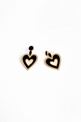 Colorful Enameled Heart Silver Earrings