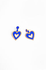 Colorful Enameled Heart Silver Earrings