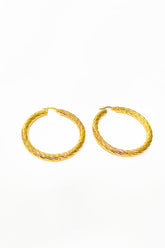 Silver Twist Big Hoop Earrings