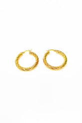 Silver Twisted Medium Hoop Earrings