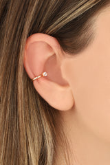 أقراط أذن فضية بحجر واحد