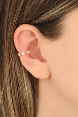 أقراط غضروف فضية مرصعة بحجر الزركون