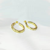 Thick Silver Tattoo Sharnel Hoop Earrings, Diameter 4 cm