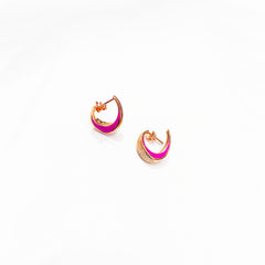 Colorful Enameled Silver Curved Earrings