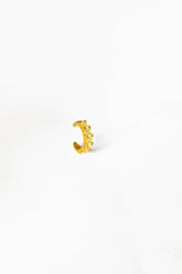 White Stone Silver Cartilage Earrings