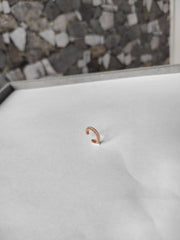 أقراط أذن من حجر الزركون الأبيض الفضي