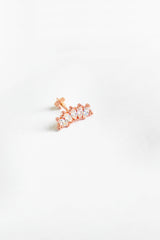 قرط غضروفي فضي من حجر الباجيت