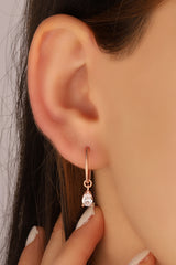 Colorful Drop Stone Silver Earrings