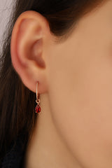 Colorful Drop Stone Silver Earrings