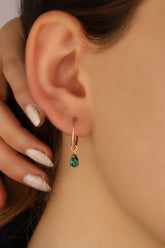 Colorful Drop Stone Silver Earrings