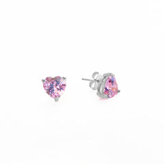 Colorful Stone Heart Silver Earrings