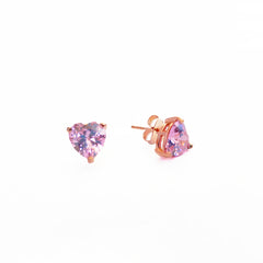 Colorful Stone Heart Silver Earrings