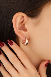 أقراط دائرية من الفضة الإسترلينية المتدلية، أقراط دائرية صغيرة مع أقراط متدلية