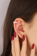 قرط غضروفي حجري مزدوج الحواف على شكل باغيت متوسط