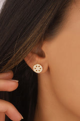 أقراط فضة على شكل ندفة ثلج، أقراط ندفة ثلج، أقراط فضية مرصعة