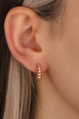 أقراط دائرية بيضاوية من الفضة الحجرية