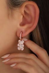 أقراط فضة على شكل دب حجري، أقراط دب لزج