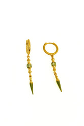 Dangle Stone Silver Earrings, Long threader earrings