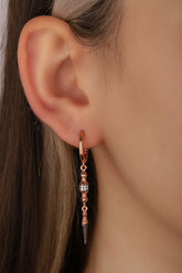 أقراط فضية متدلية من الحجر، أقراط طويلة بخيوط