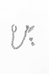 سلسلة فضية مرصعة بأحجار كبيرة، سلسلة أقراط