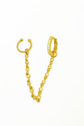 Stone Cartilage Snap Sterling Silver Chain earrings