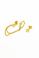 Cartilage Snap Silver Chain Earrings