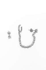 أقراط سلسلة من الفضة الإسترلينية مع غضروف