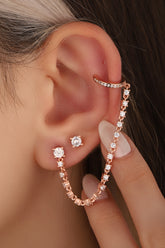 أقراط سلسلة من الفضة الإسترلينية مع غضروف