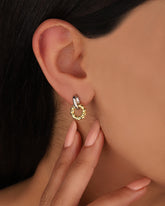 أقراط فضية بدون حجر؛ أقراط دائرية صغيرة عرقية