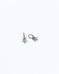 أقراط من الفضة الإسترلينية على شكل قلب أو نجمة من الزركونيا المكعبة، أقراط دائرية صغيرة متدلية