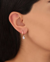 Hoop Dangle Stone Drop Earrings| Gold Hoop Earrings| Bridal Wedding Earrings