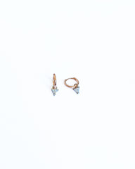 Triangle Dangle Zircon Stone Silver Earrings