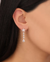 Chain Star Dangle Drop Earrings | Star Earrings