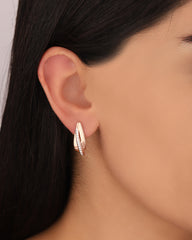 أقراط دائرية من الفضة الإسترلينية على شكل أوراق نباتية | أقراط فضية على شكل سعف سرخس