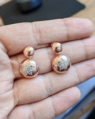 أقراط فضية على شكل نصف كرة، أقراط دائرية بمشابك، أقراط فضية بسيطة