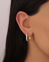 أقراط مستطيلة - أقراط دائرية بيضاوية، مع حجر أو بدون حجر