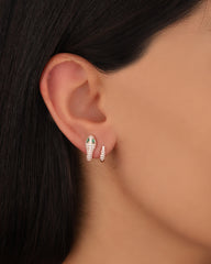 Colorful Stone Eye Gold Snake Hoop Earrings, Hoop Earrings with Zircon and Emerald