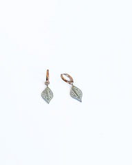 Double Color Leaf Silver Earrings