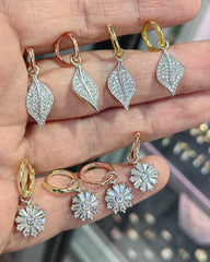 Double Color Leaf Silver Earrings