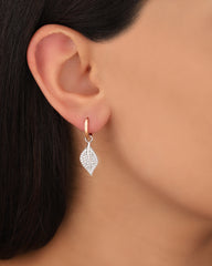 Double Color Leaf Silver Earrings