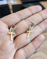 Ankh Earrings, Adinkra Symbols, Silver Ankh Pendant, Ankh Earrings, Key of Nile