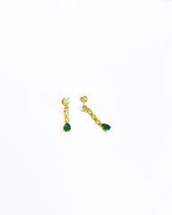 Colorful Drop Stone Dangle Silver Earrings, Natural Multi Stones