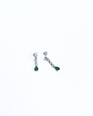 Colorful Drop Stone Dangle Silver Earrings, Natural Multi Stones